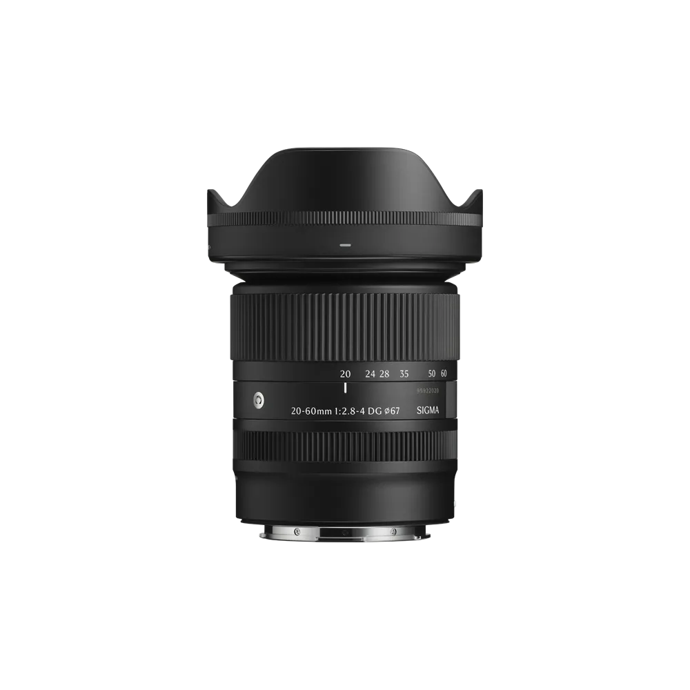 Sigma 20–60mm 鏡身與遮光罩外觀