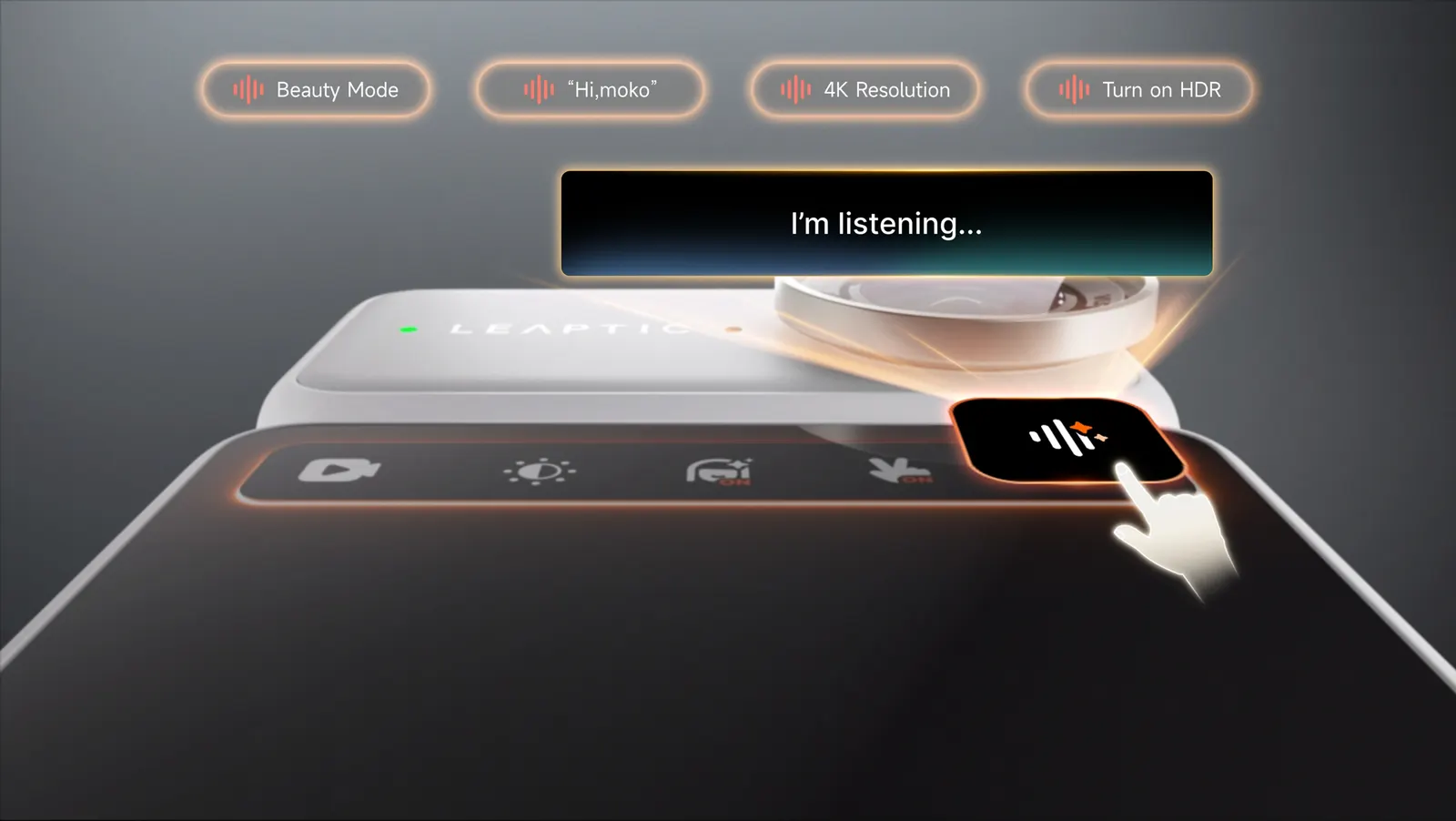 Leaptic 手機 App 語音與快捷操作介面