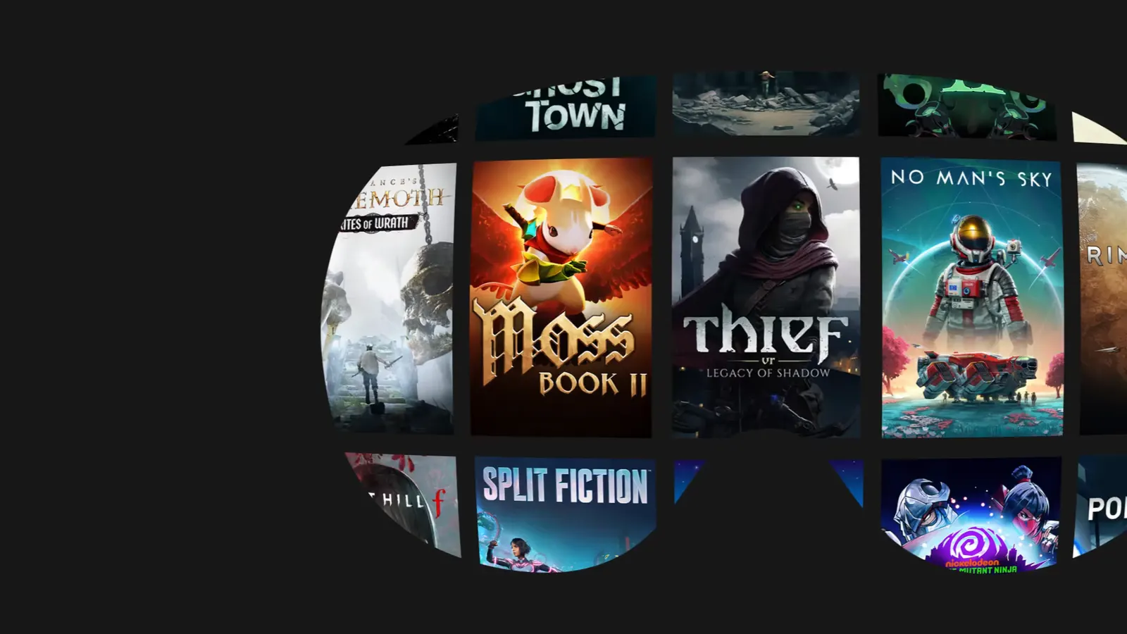 Steam Frame 中的 Steam 遊戲收藏庫