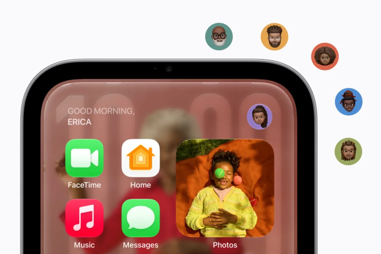 Apple HomeView 個人主畫面與家庭使用者辨識示意