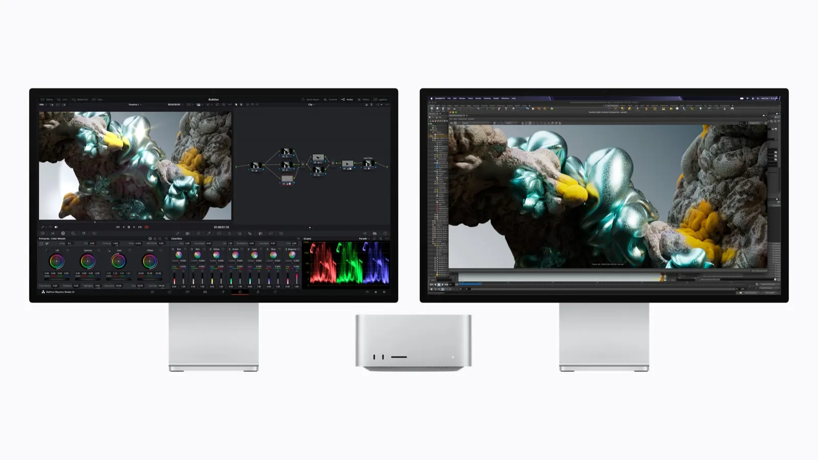 Mac Studio 搭配 DaVinci Resolve 與 Redshift 的專業創作工作情境