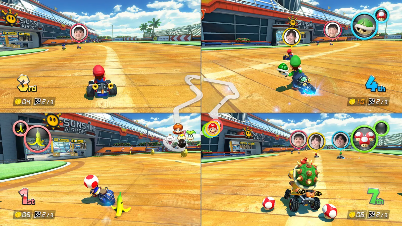 Mario Kart 8 Deluxe CameraPlay 本機多人視訊同樂官方畫面